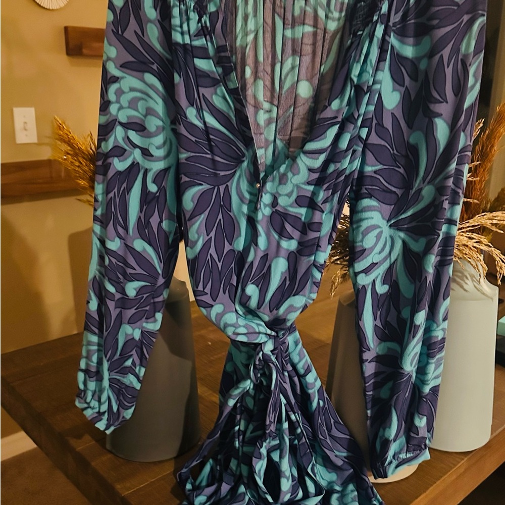 Banana Republic Blue and Green Dress